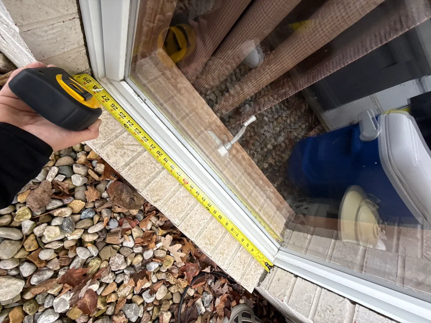 Frame and seal detail on a New Whiteland window job